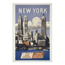 Load image into Gallery viewer, Digitally Restored and Enhanced 1950 New York Travel Poster Print - Old New York Skyline Poster by Adolph Treidler - Vintage Manhattan New York City Poster