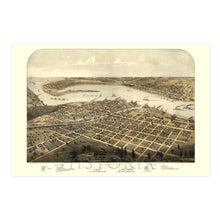 Load image into Gallery viewer, Digitally Restored and Enhanced 1867 Port Huron Michigan Map Print - Old Gratiot & St Clair County Michigan Wall Map - Sarnia & Point Edwards Canada Map