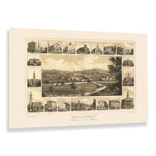 Load image into Gallery viewer, Digitally Restored and Enhanced 1852 York Pennsylvania Map Print - Old View of York Pennsylvania Wall Map - History Map of Pennsylvania Poster Wall Art