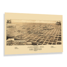 Load image into Gallery viewer, Digitally Restored and Enhanced 1883 Aberdeen South Dakota Map Print - Old Bird's Eye View Map of Aberdeen City South Dakota State Wall Art Poster