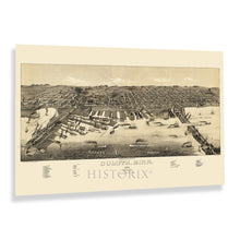 Load image into Gallery viewer, Digitally Restored and Enhanced 1887 Duluth Minnesota Perspective Map Poster - History Map of Minnesota Wall Art - Bird's Eye View of Duluth MN Map Print