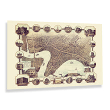 Load image into Gallery viewer, Digially Restored and Enhanced 1884 Winnipeg Canada Map Poster - Historic Bird's Eye View Map of Winnipeg City Manitoba Canada Poster Wall Art Print