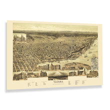 Load image into Gallery viewer, Digitally Restored and Enhanced 1890 Tacoma Washington Map Poster - Historic Bird's Eye View of Tacoma City of Washington State Map Wall Art Print
