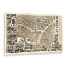 Load image into Gallery viewer, Digitally Restored and Enhanced 1900 Easton Pennsylvania & Phillipsburg New Jersey Map Print - Bird's Eye View of Easton PA & Phillipsburg NJ Map Poster