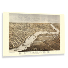 Load image into Gallery viewer, Digitally Restored and Enhanced 1867 Appleton Wisconsin Map Poster - Inch Historic Bird's Eye View of Appleton Outagamie County Map of Wisconsin Wall Art Print