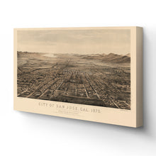 Load image into Gallery viewer, Digitally Restored and Enhanced 1875 Map of San Jose CA Canvas - Canvas Wrap Vintage San Jose California Map Poster - History Map of San Jose Wall Art