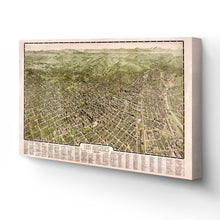 Load image into Gallery viewer, Digitally Restored and Enhanced 1909 Los Angeles Canvas Art - Canvas Wrap Vintage Map of Los Angeles California Wall Art - Old Los Angeles Map Poster - Bird's Eye View of Los Angeles City Map Print