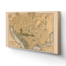 Load image into Gallery viewer, Digitally Restored and Enhanced 1897 Washington DC Map Canvas Art - Canvas Wrap Vintage Wall Map of Washington DC - Old Washington DC - Restored Washington DC Map Wall Art Poster Print