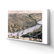Load image into Gallery viewer, Digitally Restored and Enhanced 1869 Kansas City Map Canvas Art - Canvas Wrap Vintage Kansas City MO Map Poster - History Map of Kansas City Missouri