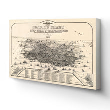 Cargar imagen en el visor de la galería, Digitally Restored and Enhanced 1875 San Francisco Canvas - Canvas Wrap Vintage Map of San Francisco Wall Art - Old San Francisco Poster - Graphic Chart of the City & County of San Francisco Map Print