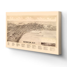 Load image into Gallery viewer, Digitally Restored and Enhanced 1893 Geneva Map Canvas - Canvas Wrap Vintage New York Map Poster - History Map of Geneva NY - Old Geneva New York Map