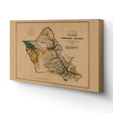 Load image into Gallery viewer, Digitally Restored and Enhanced 1881 Oahu Hawaii Map Canvas Art - Canvas Wrap Vintage Map of Oahu Poster - Historic Hawaiian Map Poster - Old Oahu Wall Art - Restored Oahu Hawaiian Islands Map