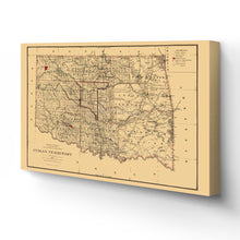 Cargar imagen en el visor de la galería, Digitally Restored and Enhanced 1887 Indian Territory Map Canvas Art - Canvas Wrap Vintage Oklahoma Map Poster - Old Map of Oklahoma Wall Art - Indian Territory Map Compiled From The Official Records