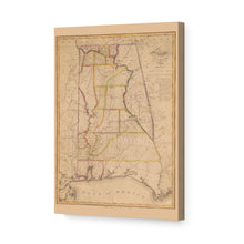 Load image into Gallery viewer, Digitally Restored and Enhanced 1819 Alabama Map Canvas - Canvas Wrap Vintage Alabama Map - Old Alabama Poster Print - History Map of Alabama Wall Art
