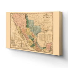 Cargar imagen en el visor de la galería, Digitally Restored and Enhanced 1846 Mexico Map Canvas - Canvas Wrap Vintage Mexico Wall Art - History Map of Mexico Poster - Old Map of Mexico States - Historic United States of Mexico Map Poster