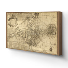 Load image into Gallery viewer, Digitally Restored and Enhanced 1769 Boston Canvas Art - Canvas Wrap Vintage Map of Boston Wall Art - Old Boston Massachusetts Map - New Plan of The Great Town of Boston in New England in America