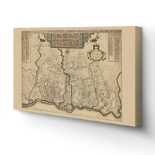 Cargar imagen en el visor de la galería, Digitally Restored and Enhanced 1687 Pennsylvania Map Canvas Art - Canvas Wrap Vintage Pennsylvania Map - Historic Pennsylvania Wall Art - Restored Pennsylvania State Map of Philadelphia Region