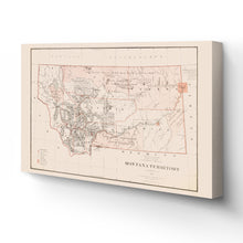 Load image into Gallery viewer, Digitally Restored and Enhanced 1879 Montana Map Canvas Art - Canvas Wrap Vintage Montana Poster - Old Montana Wall Art - History Montana Map Poster - Map of Montana Territory from Official Records
