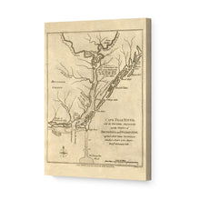 Load image into Gallery viewer, Digitally Restored and Enhanced 1781 Cape Fear River Map Canvas Art - Canvas Wrap Vintage North Carolina Wall Art - Historic Map of NC Poster - Old NC Map Poster - Restored Map of Cape Fear River