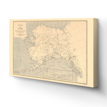 Load image into Gallery viewer, Digitally Restored and Enhanced 1909 Alaska Map Canvas Art - Canvas Wrap Vintage Alaska Map Poster - Old Alaska Wall Art - History Map of Alaska Poster - State of Alaska Map Showing Aleutian Islands