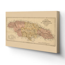 Load image into Gallery viewer, Digitally Restored and Enhanced 1893 Jamaica Map Canvas Art - Canvas Wrap Vintage Jamaica Poster - Old Map of Jamaica Island - Map History of Jamaica Wall Art - Map of the Island of Jamaica Poster