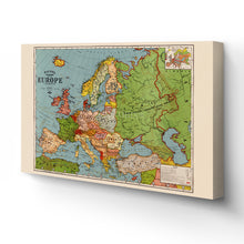 Load image into Gallery viewer, Digitally Restored and Enhanced 1925 Europe Map Canvas Art - Canvas Wrap Vintage Map of Europe Wall Art - Old Map Of Europe - Historic Wall Map of Europe - Restored Bacon's Standard Europe Map Poster