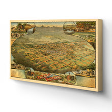 Load image into Gallery viewer, Digitally Restored and Enhanced 1885 Phoenix Arizona Map Canvas - Canvas Wrap Vintage Map of Phoenix Arizona - History Map of Phoenix AZ - Old Maricopa County Map - Bird's Eye View of Phoenix Wall Art