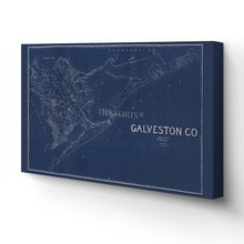 Load image into Gallery viewer, Digitally Restored and Enhanced 1935 Galveston Texas Map Canvas Art - Canvas Wrap Vintage Map of Galveston Texas - Old Poster Map of Texas - Historic Galveston Wall Art - Texas County Map Blueprint