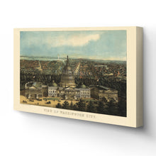 Load image into Gallery viewer, Digitally Restored and Enhanced 1871 Washington DC Map Canvas - Canvas Wrap Vintage Washington DC Map Print - History Map of Washington DC Wall Art - Old Bird's Eye View Map of Washington DC Poster