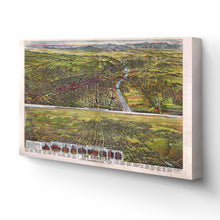 Cargar imagen en el visor de la galería, Digitally Restored and Enhanced 1894 Los Angeles Canvas Art - Canvas Wrap Vintage Map of Los Angeles Wall Art - Old Los Angeles City Map Print - Restored Bird's Eye View Map of Los Angeles California