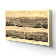 Load image into Gallery viewer, Digitally Restored and Enhanced 1877 Los Angeles Canvas Art - Map of Los Angeles California - Old Bird's Eye View of Los Angeles Map Poster