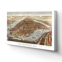 Load image into Gallery viewer, Digitally Restored and Enhanced 1876 Map of New York Canvas - Canvas Wrap Vintage New York Map Art - Old Wall Map of New York City Poster - Historic New York Wall Art - Restored New York City Map