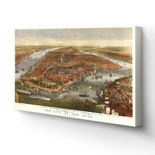 Load image into Gallery viewer, Digitally Restored and Enhanced 1870 Map of New York Canvas Art - Canvas Wrap Vintage New York Map - Restored New York Wall Art - Old Wall Map of New York City Poster - Historic New York City Wall Art