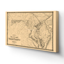 Load image into Gallery viewer, Digitally Restored and Enhanced 1841 Maryland Map Canvas Art - Canvas Wrap Vintage Map of Maryland Poster - Old Maryland State Map Print - Restored Maryland Wall Art - Historic Maryland Map Poster
