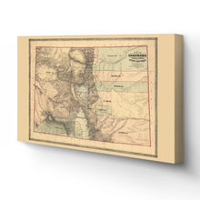 Load image into Gallery viewer, Digitally Restored and Enhanced 1862 Colorado Territory Map Canvas Art - Canvas Wrap Vintage Colorado Map Poster - History Map of Colorado Wall Art