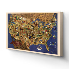 Cargar imagen en el visor de la galería, Digitally Restored and Enhanced 1946 United States Map Canvas - Canvas Wrap Vintage USA Map Poster - Old Map of the United States - Historic Map of USA - Map of United States Wall Art & Its Folklore