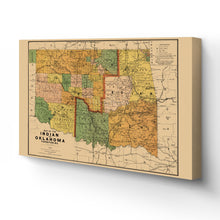 Cargar imagen en el visor de la galería, Digitally Restored and Enhanced 1892 Indian & Oklahoma Territory Map Canvas Art - Canvas Wrap Vintage Oklahoma Map Poster - Old Oklahoma Wall Art - Indian Territory Map & Oklahoma State Poster Map