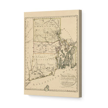Cargar imagen en el visor de la galería, Digitally Restored and Enhanced 1797 Rhode Island Map Canvas Art - Canvas Wrap Vintage Map of Rhode Island Print - Old Rhode Island Poster - Restored State of Rhode Island Wall Art - Historic RI Map