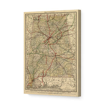 Load image into Gallery viewer, Digitally Restored and Enhanced 1888 Alabama Map Canvas Art - Canvas Wrap Vintage Alabama Map Print - Restored Alabama Wall Art - Old State of Alabama Map - Historic Wall Map of Alabama Poster