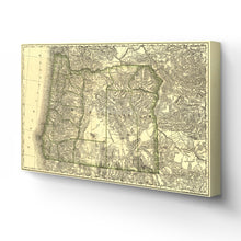 Load image into Gallery viewer, Digitally Restored and Enhanced 1876 Map of Oregon Canvas Art - Canvas Wrap Vintage Oregon Map - Old Map Of Oregon - Restored Indexed Map of Oregon State Wall Art Poster