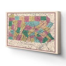 Load image into Gallery viewer, Digitally Restored and Enhanced 1829 Pennsylvania Map Canvas - Canvas Wrap Vintage Pennsylvania Map Poster - Old Pennsylvania - Historic Map of Pennsylvania State - Restored Pennsylvania Wall Art