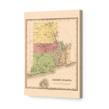 Cargar imagen en el visor de la galería, Digitally Restored and Enhanced 1829 Rhode Island State Map Canvas Art - Canvas Wrap Vintage Rhode Island Wall Art - Old Rhode Island Poster - Historic RI Map - Restored Map of Rhode Island Print