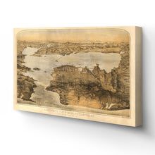 Load image into Gallery viewer, Digitally Restored and Enhanced 1876 San Francisco Canvas Art - Canvas Wrap Vintage Poster Map of San Francisco Poster - Old San Francisco Wall Art - Bird's Eye View of San Francisco City Map Poster