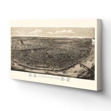 Load image into Gallery viewer, Digitally Restored and Enhanced 1895 Saint Louis Missouri Map Canvas - Canvas Wrap Vintage City of St Louis Wall Art - History Map of St Louis MO