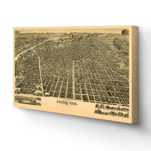 Load image into Gallery viewer, Digitally Restored and Enhanced 1889 Denver Colorado Map Canvas Art - Canvas Wrap Vintage Denver City Map - Old Denver Wall Art - History Map of Denver CO - Perspective Map of Denver Colorado