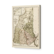 Load image into Gallery viewer, Digitally Restored and Enhanced 1796 New Hampshire Map Canvas Art - Canvas Wrap Vintage Map of New Hampshire - Restored NH Map - Historic State of New Hampshire Wall Art Poster