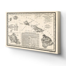 Load image into Gallery viewer, Digitally Restored and Enhanced - 1893 Hawaiian Islands Map Canvas - Canvas Wrap Vintage Hawaiian Islands Wall Art - Restored Hawaiian Islands Map Poster - Old Topographical Map of The Hawaiian Islands