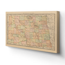 Load image into Gallery viewer, Digitally Restored and Enhanced 1892 North Dakota Map Canvas Art - Canvas Wrap Vintage Bismarck North Dakota Map Poster - Old North Dakota State Map - History Map of North Dakota Wall Art