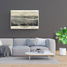Load image into Gallery viewer, Digitally Restored and Enhanced 1879 Portland Oregon Map - Canvas Wrap Vintage Oregon Map - Historic Portland Oregon Map - Bird's Eye View Map of Oregon Wall Art Poster Print
