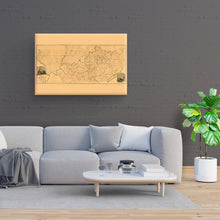 Load image into Gallery viewer, Digitally Restored and Enhanced 1818 Kentucky Map Canvas - Canvas Wrap Vintage Map of Kentucky Poster - Historic Kentucky Wall Art - Old Kentucky State Map - Restored Kentucky Map from Actual Survey